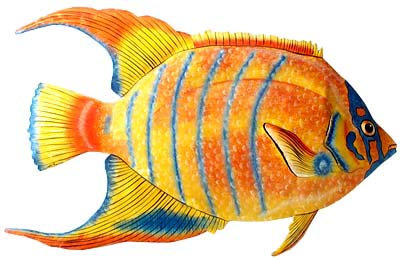 Decorative metal tropical fish wall decor, Metal wall art, Created from ...